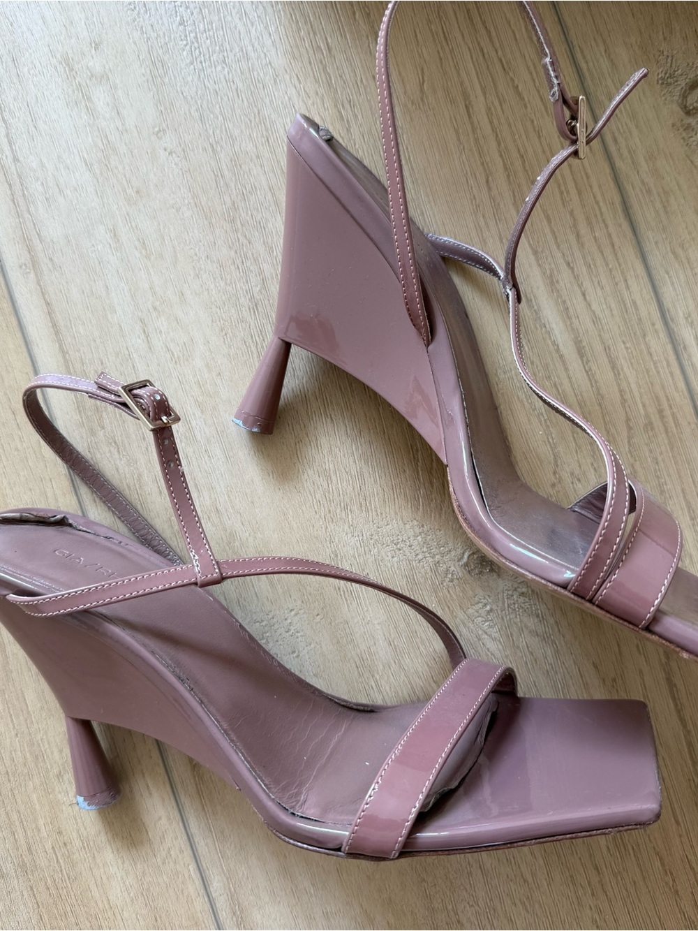 Women’s Square-Toe Slingback Heels in Dusty Rose GIA/RWH - Picture 3 of 6